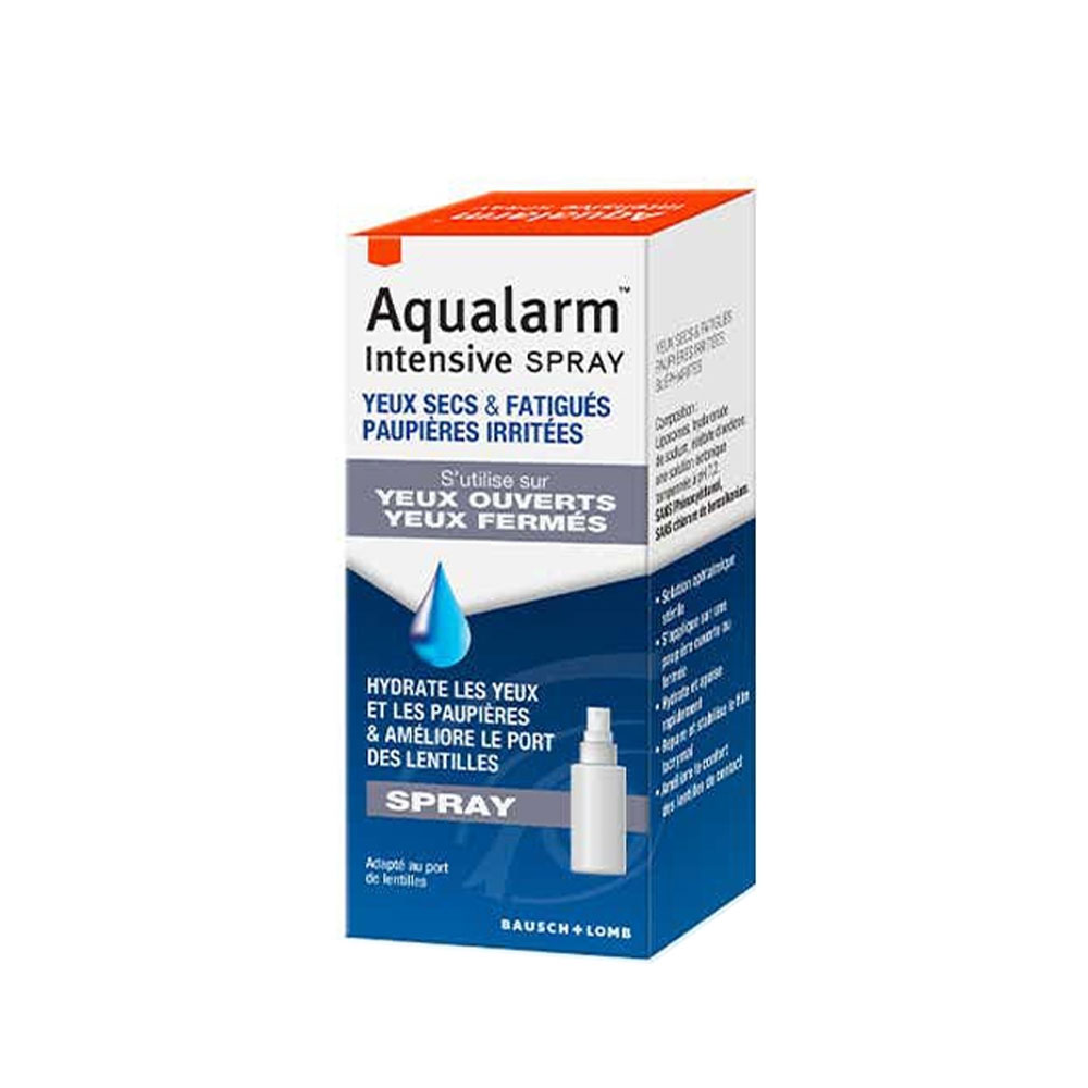 Bausch&Lomb Aqualarm Intensive spray for dry, tired eyes and irritated eyelids for use on open or closed eyes 10 ml