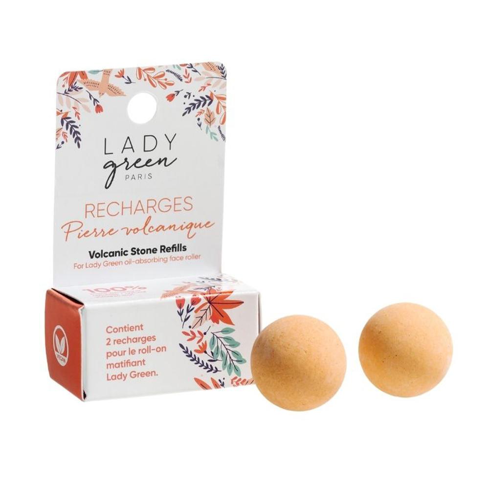 Lady Green 2 refills for volcanic stone mattifying roll-on 18 g