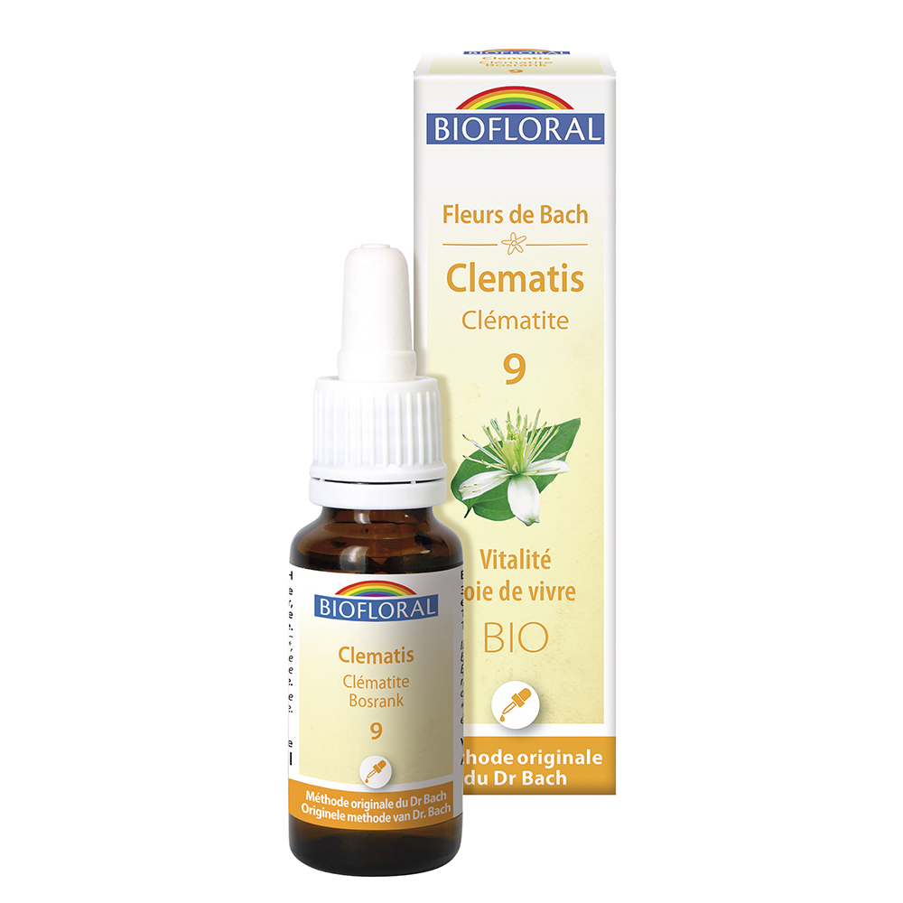 Biofloral No 9 Clematis Bio Demeter Flower of Bach Vitalite Joie De Vivre 25ml