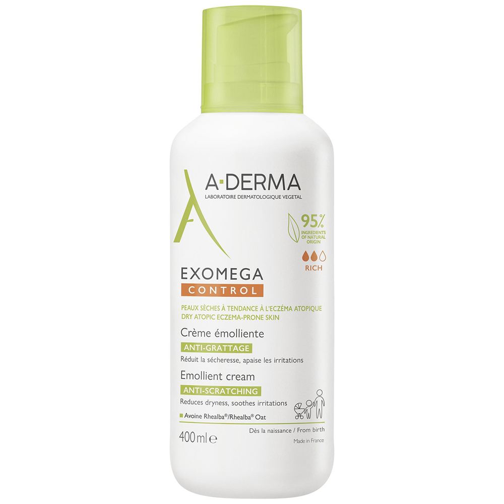 A-Derma Exomega Control Anti-scratch emollient cream for eczema-prone skin 400 ml