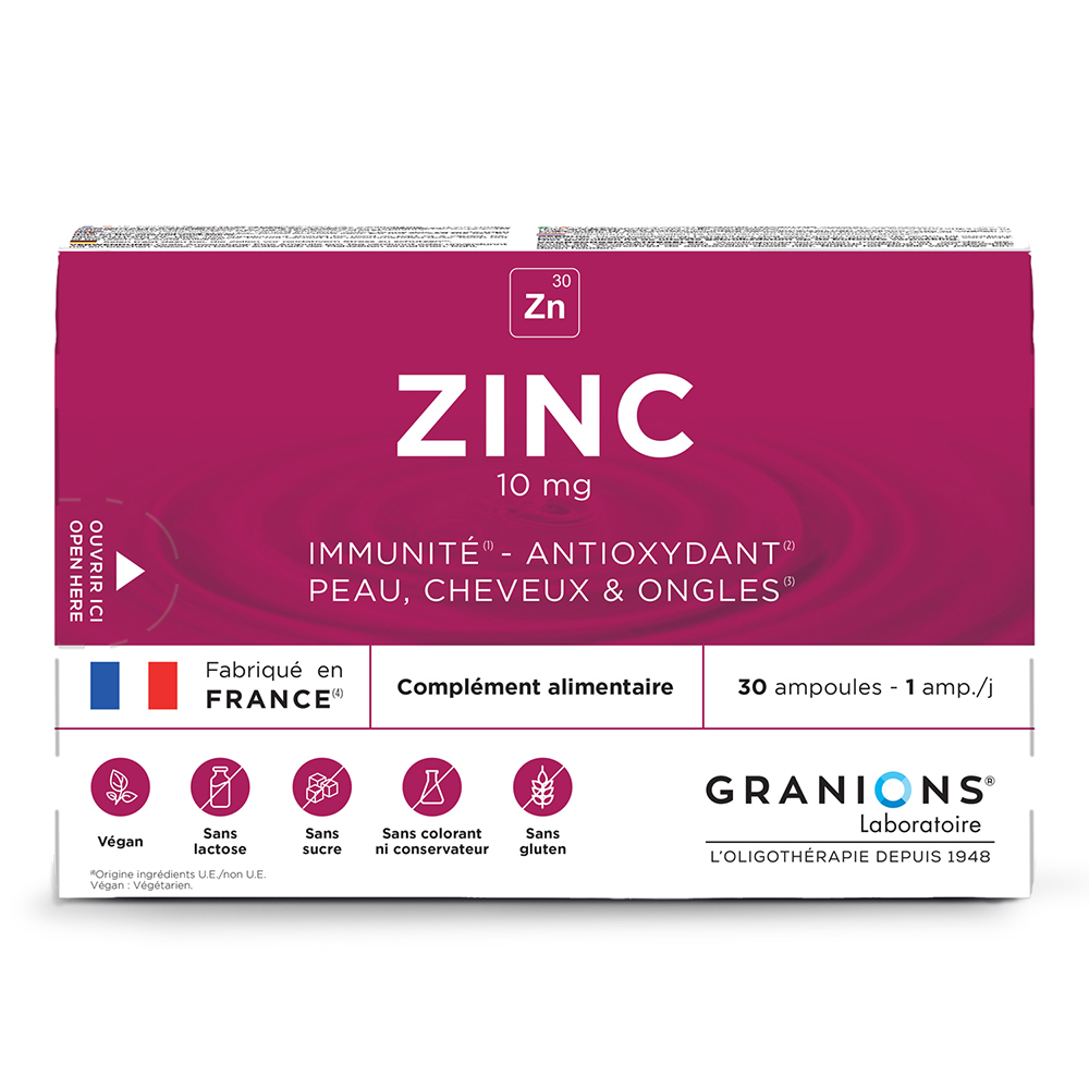 Granions Zinc 10 mg skin, hair and immunity support 30 Ampulas