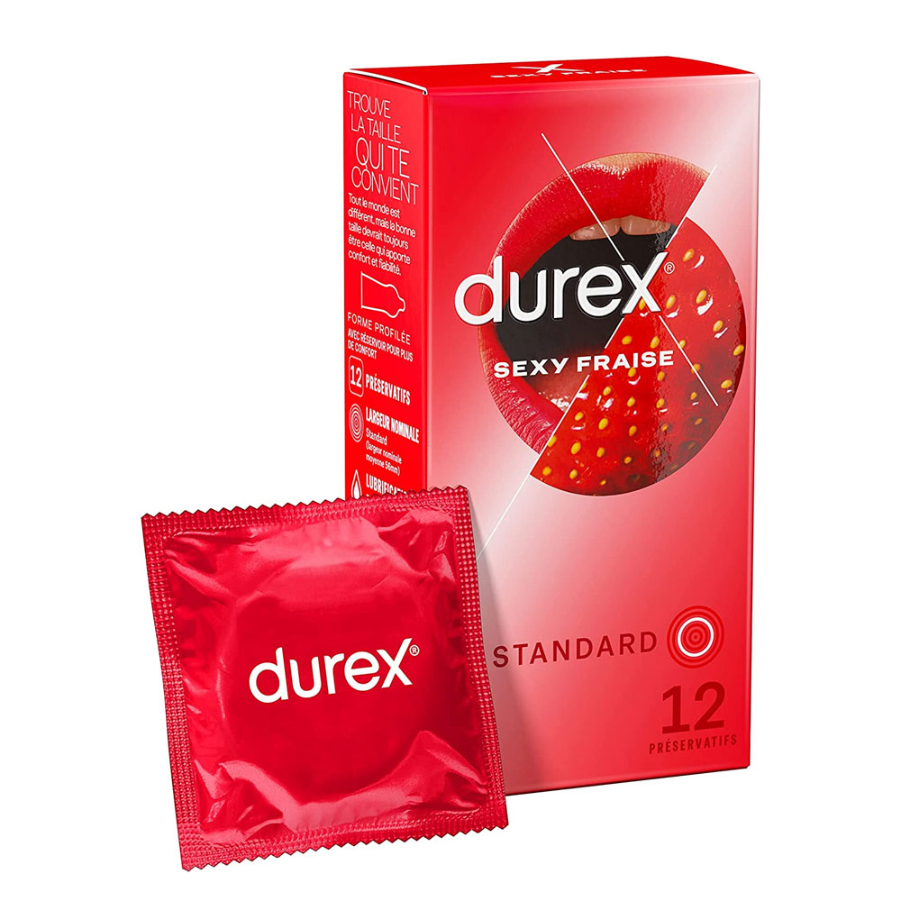 Durex Sexy Strawberry Standard Condoms x12
