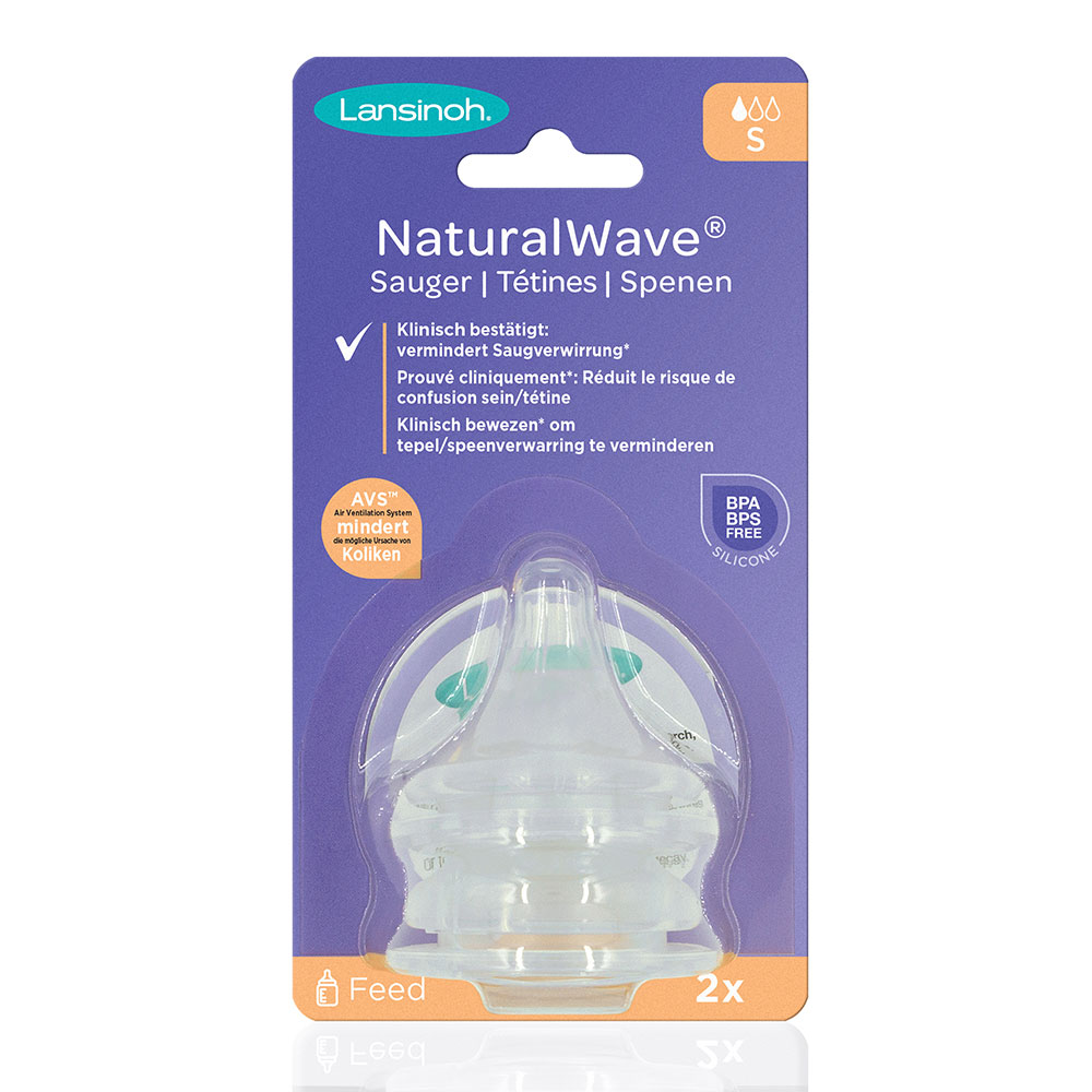 Lansinoh Natural Wave Teat S Slow Flow x2