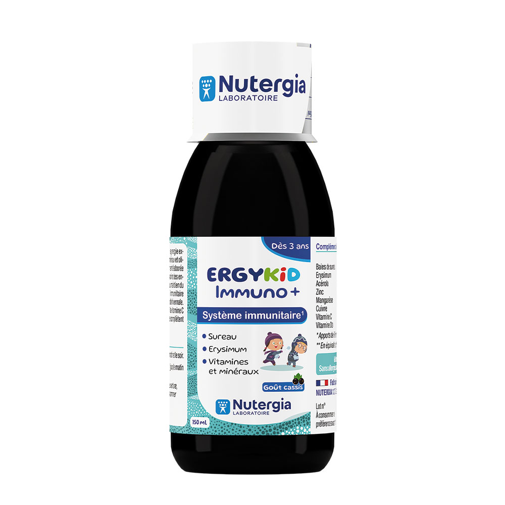 Nutergia Ergykid Immuno blackcurrant flavour, suitable for ages 3+ 150 ml