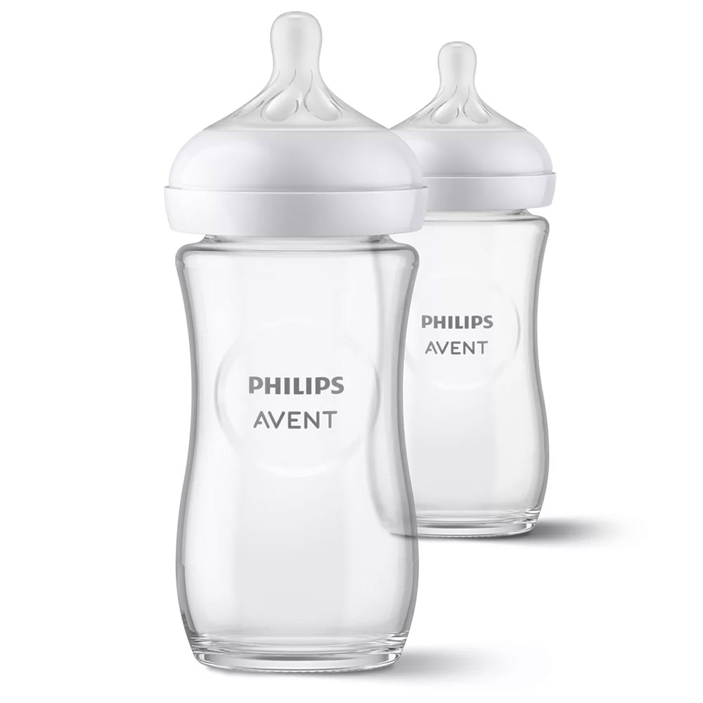 Avent Natural Response Glass bottle suitable from 3 to 6 months 2 x 240 ml