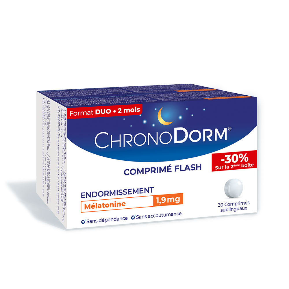 Chronodorm Melatonin 1.9 mg Flash 2 x 30 sublingual tablets