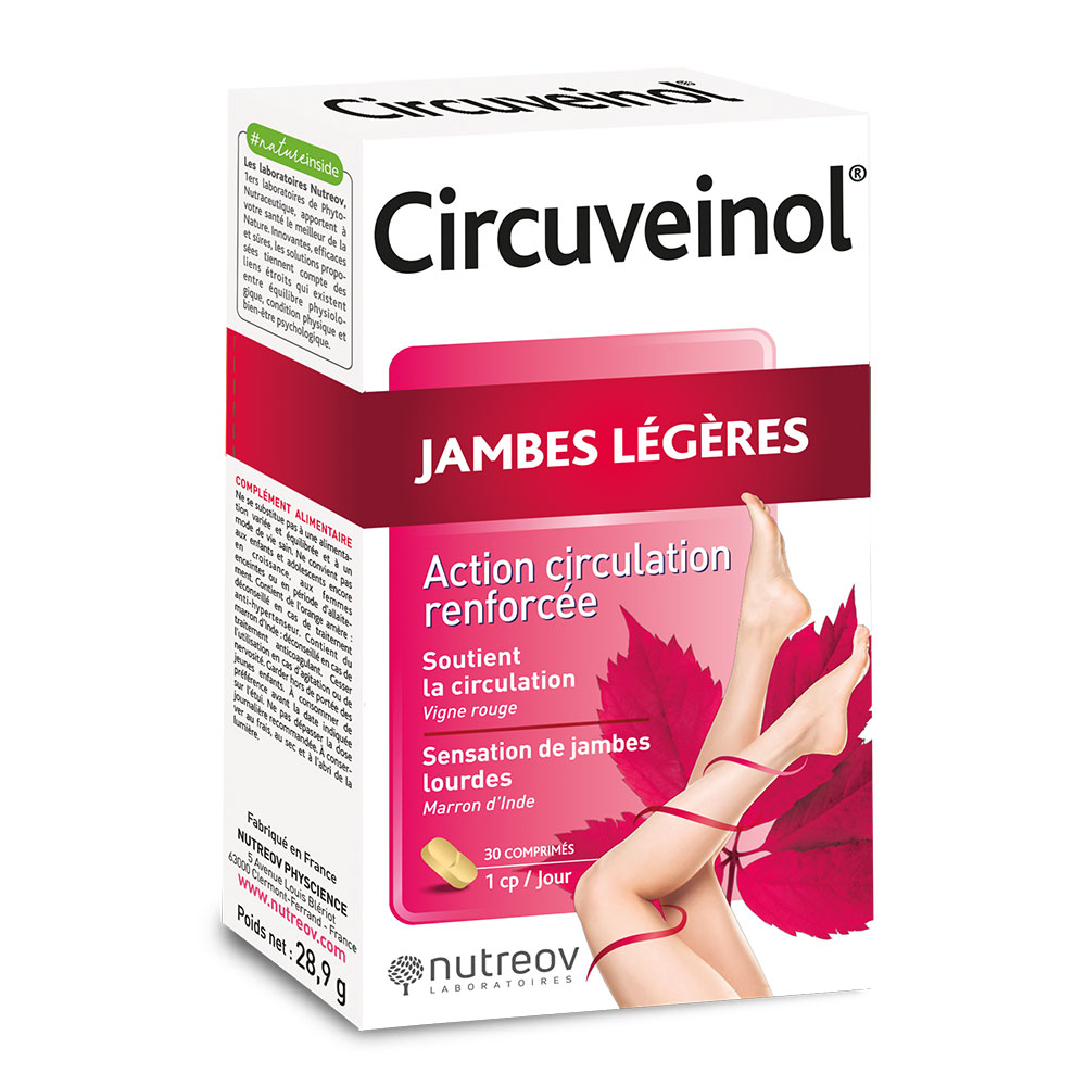 Nutreov Circuveinol Jambes légères Action circulation renforcée 30 tablets