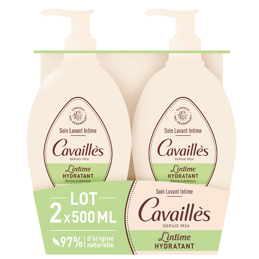 Cavaillès Intimate Dryness Hydrating Cleansing Care Drought 2x500ml