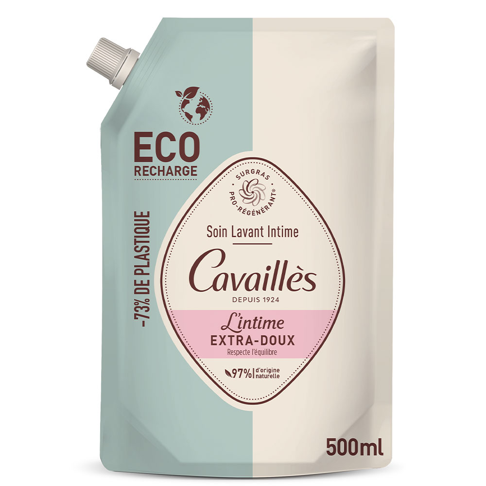 Cavaillès Intimate Dryness Eco Refill Ultra-soft Cleansing Care 500ml
