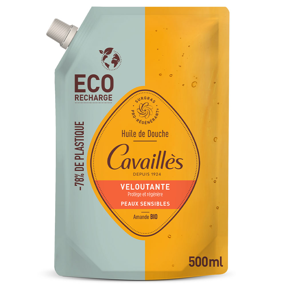 Cavaillès Surgras Actif Eco Recharge Velvety Bath & Shower Oil Peaux Sensibles 500ml