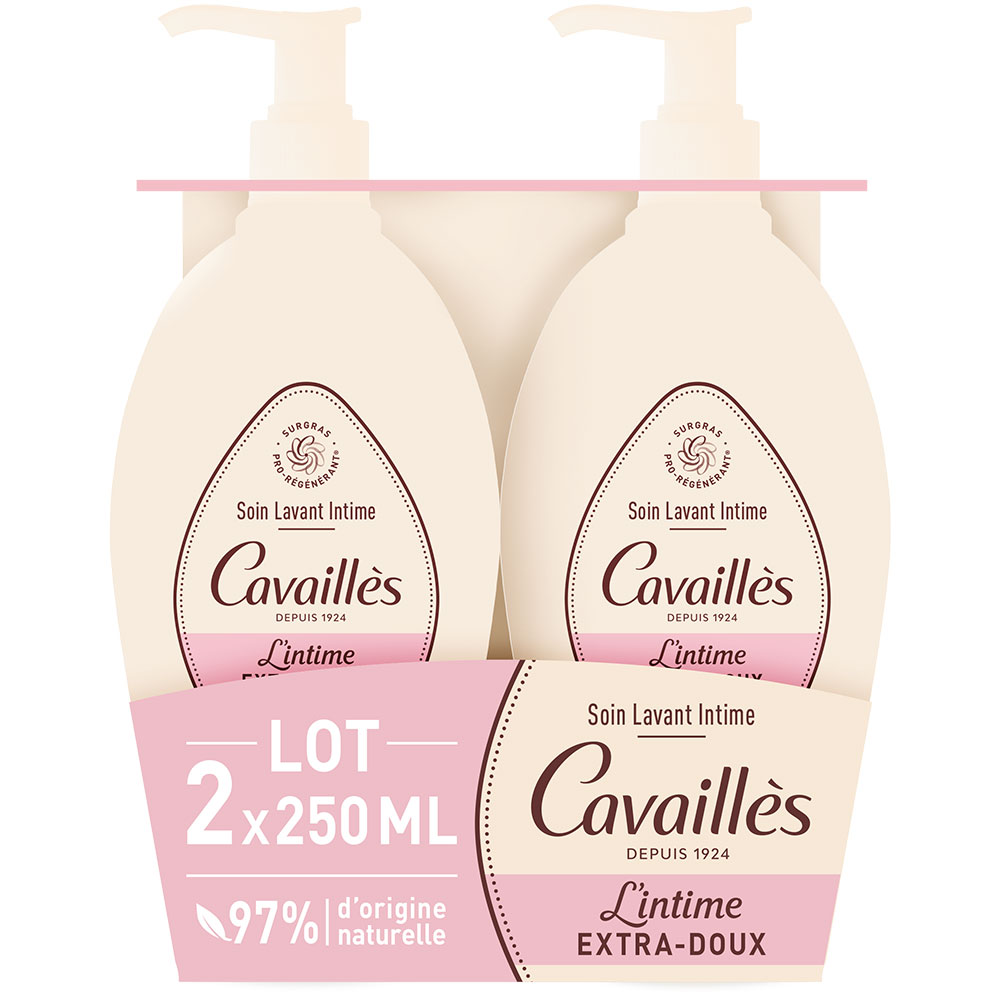 Cavaillès Intimate Dryness Extra-soft Intimate Cleansing Gel 2x250ml