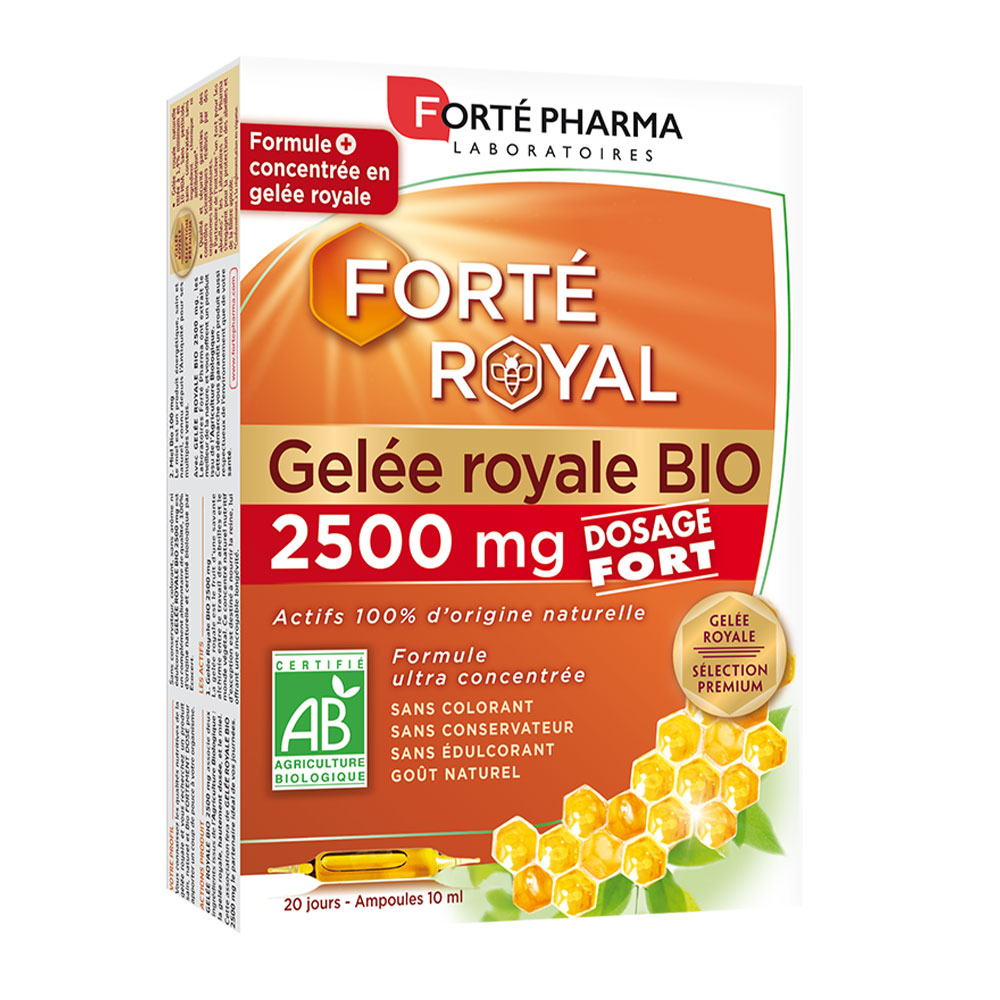 Forté Pharma Forté Royal Organic Royal Jelly 2500mg Strong Dosage 20 Ampulas x 10ml