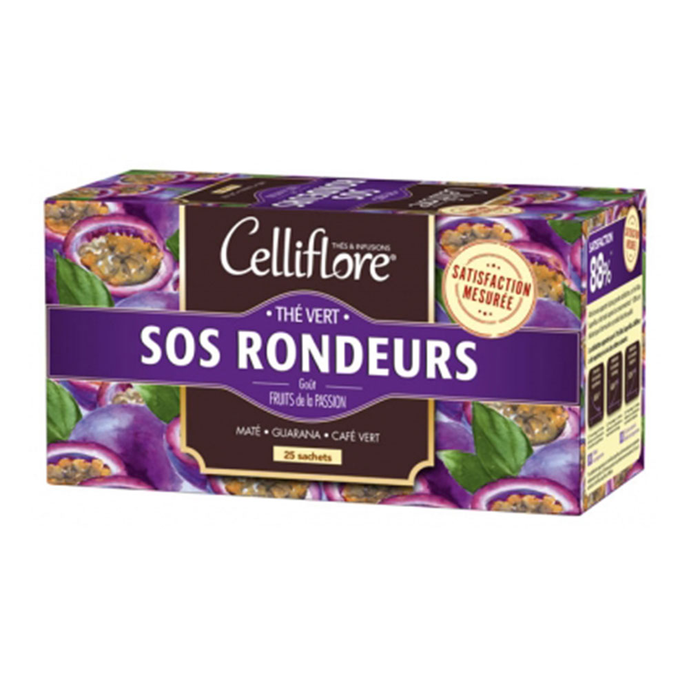 Juvamine SOS Roundness Green Tea Passion Fruit Flavour 25 Sachets