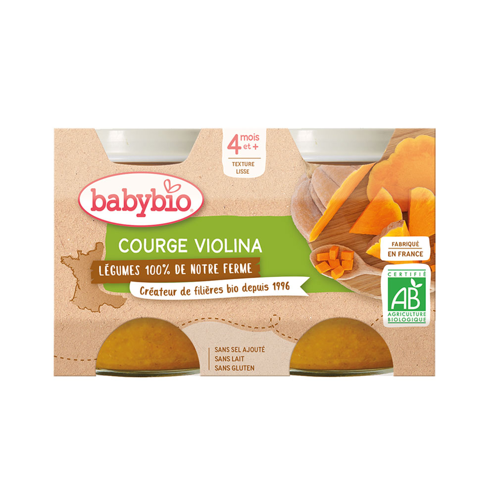 Babybio Vegetables The 1st recipe for our organic baby food farms 4 months and Plus 2x130g