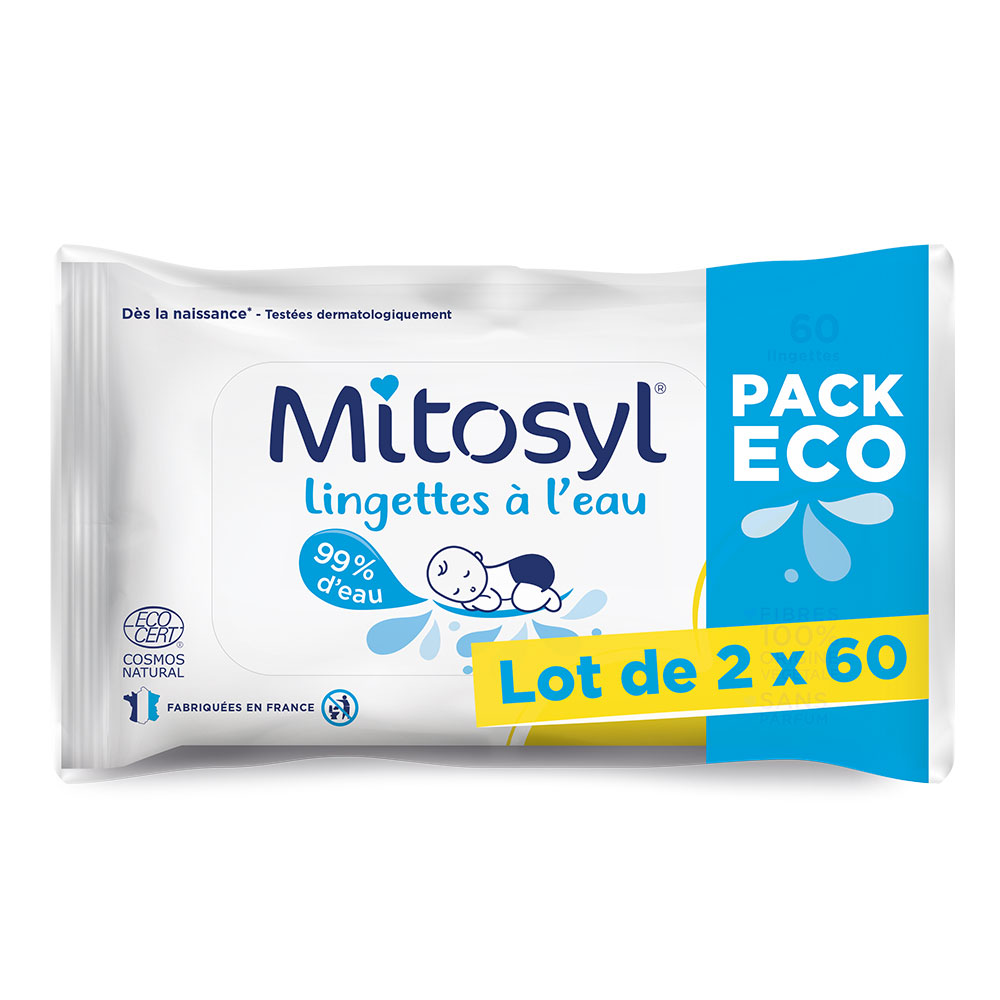 Mitosyl Water Wipes 2x60