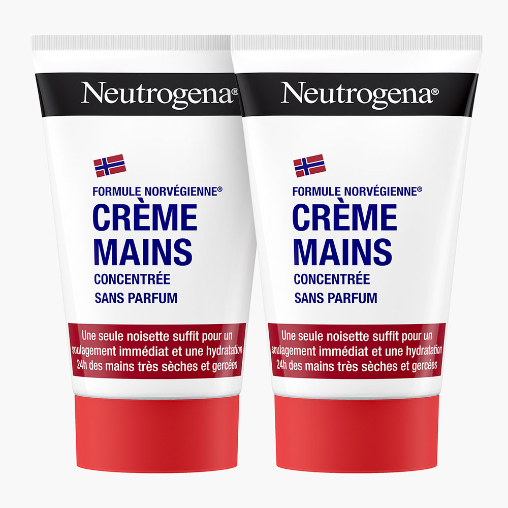 Neutrogena Hands Cream Concentrate Perfumes Free Peaux très sèches 2x50ml