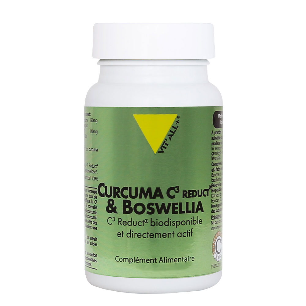 Vit'All+ Curcuma C3 Reduct® &amp; Boswellia Highly bioavailable and directly active 30 Vegetable Capsules