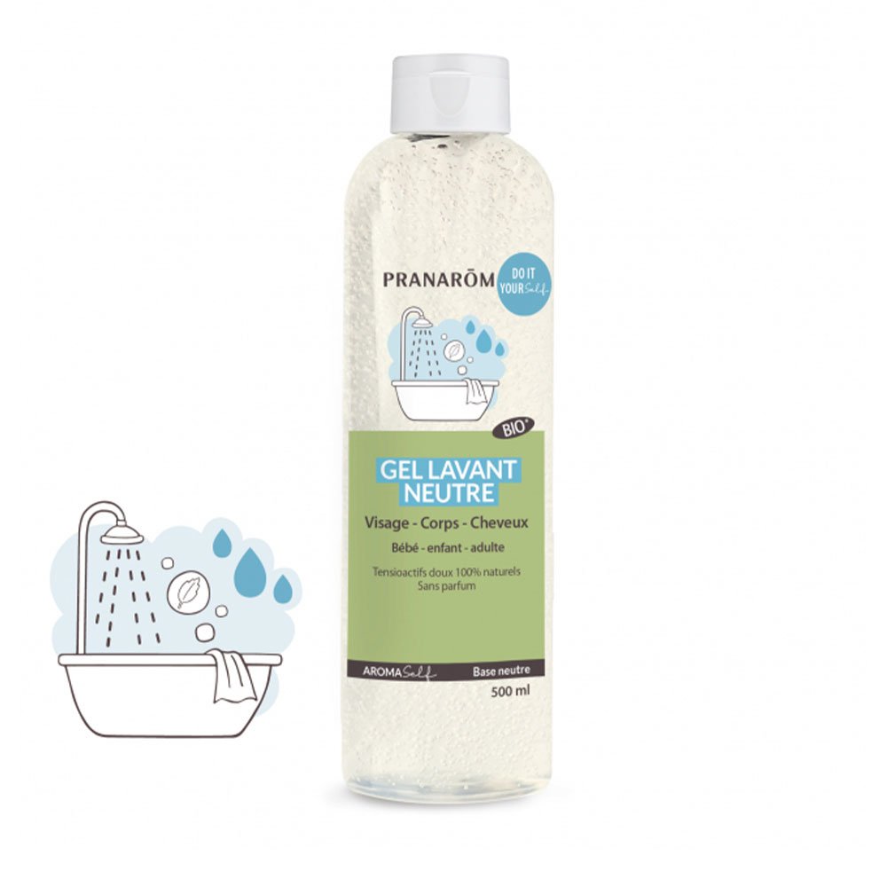 Pranarôm Aromaself Gel Lavant Base Neutre Bioes Face, Body and Hair 500ml