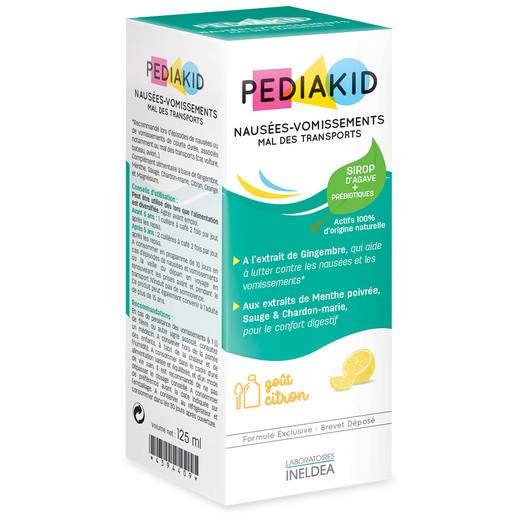 Pediakid Travel sickness nausea and vomiting syrup 125 ml