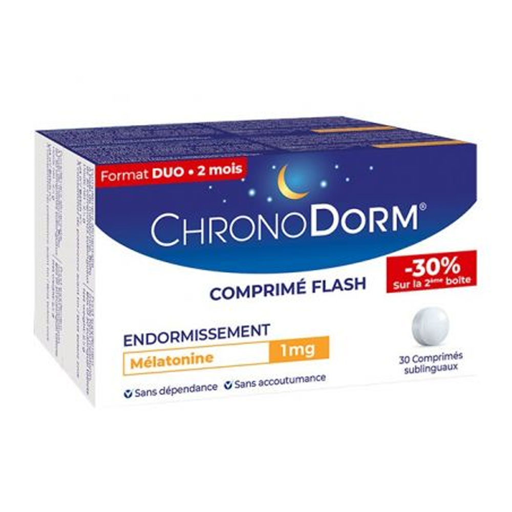 Chronodorm Melatonin 1mg 2x30 Sublingual tablets