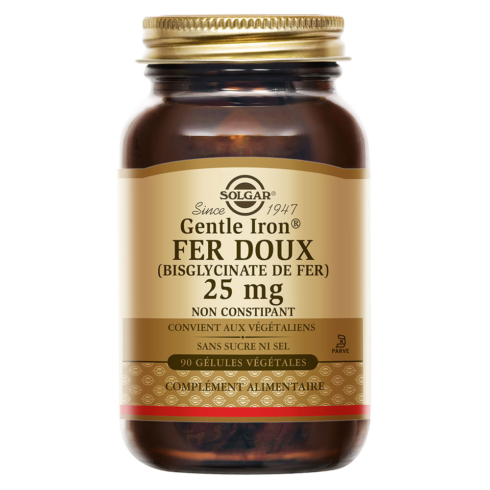 Solgar Gentle iron 25 mg supports energy levels 90 capsules