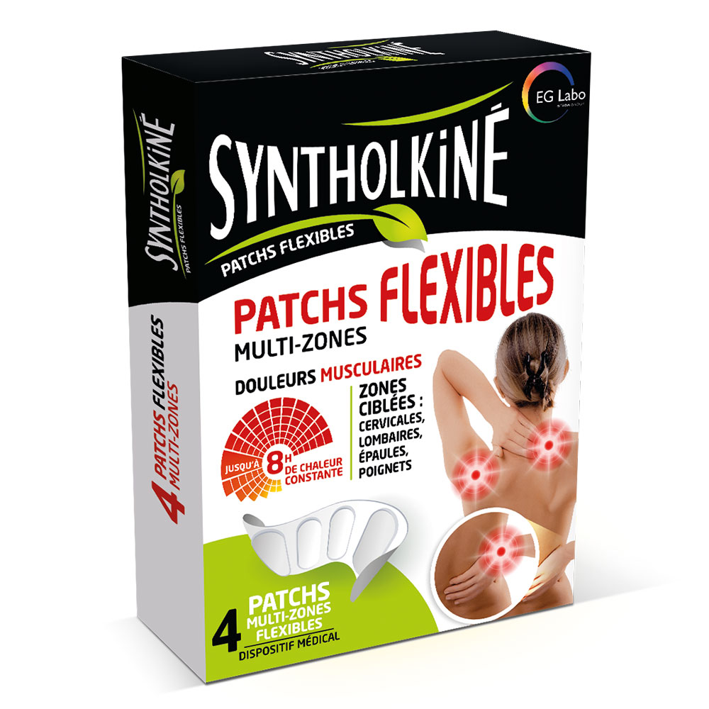 EG Labo SyntholKiné Multi-Zone Flexibles patches Muscle Pains x4