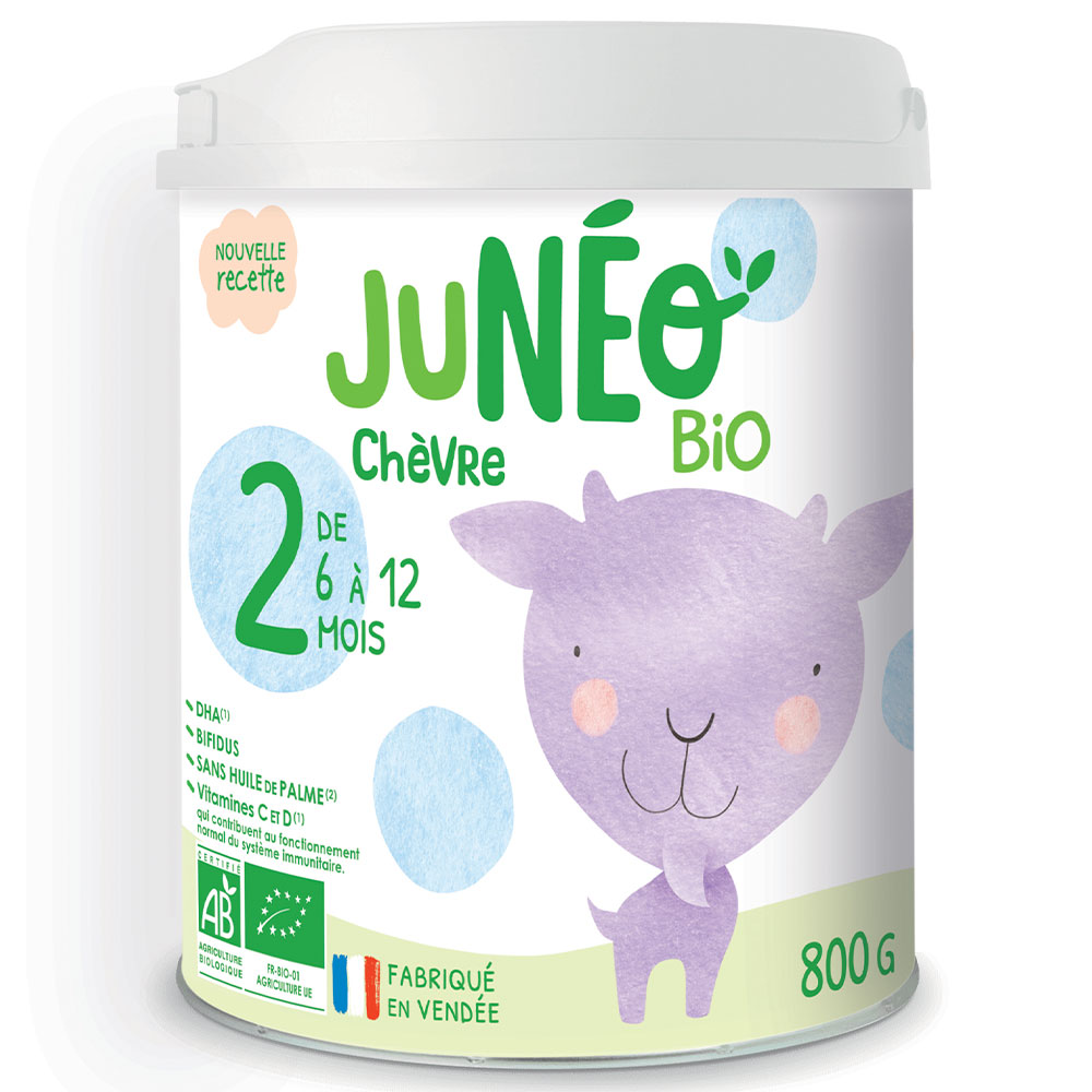 Juneo Goat Organic Follow-on Milk 800g Goat 2nd Age 6 to 12 Months Juneo♦Lait de Suite Bio 2nd Age 6 to 12 Months 800g