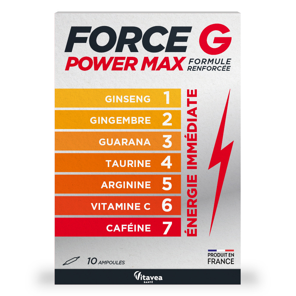 Vitavea Santé Force G Power Max instant energy boost 10 ampoules