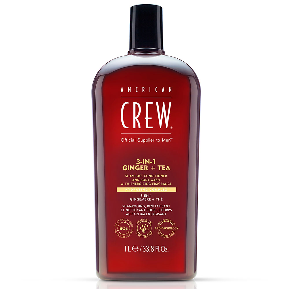 American Crew 3 in 1 Ginger + Tea Shampoo 1L