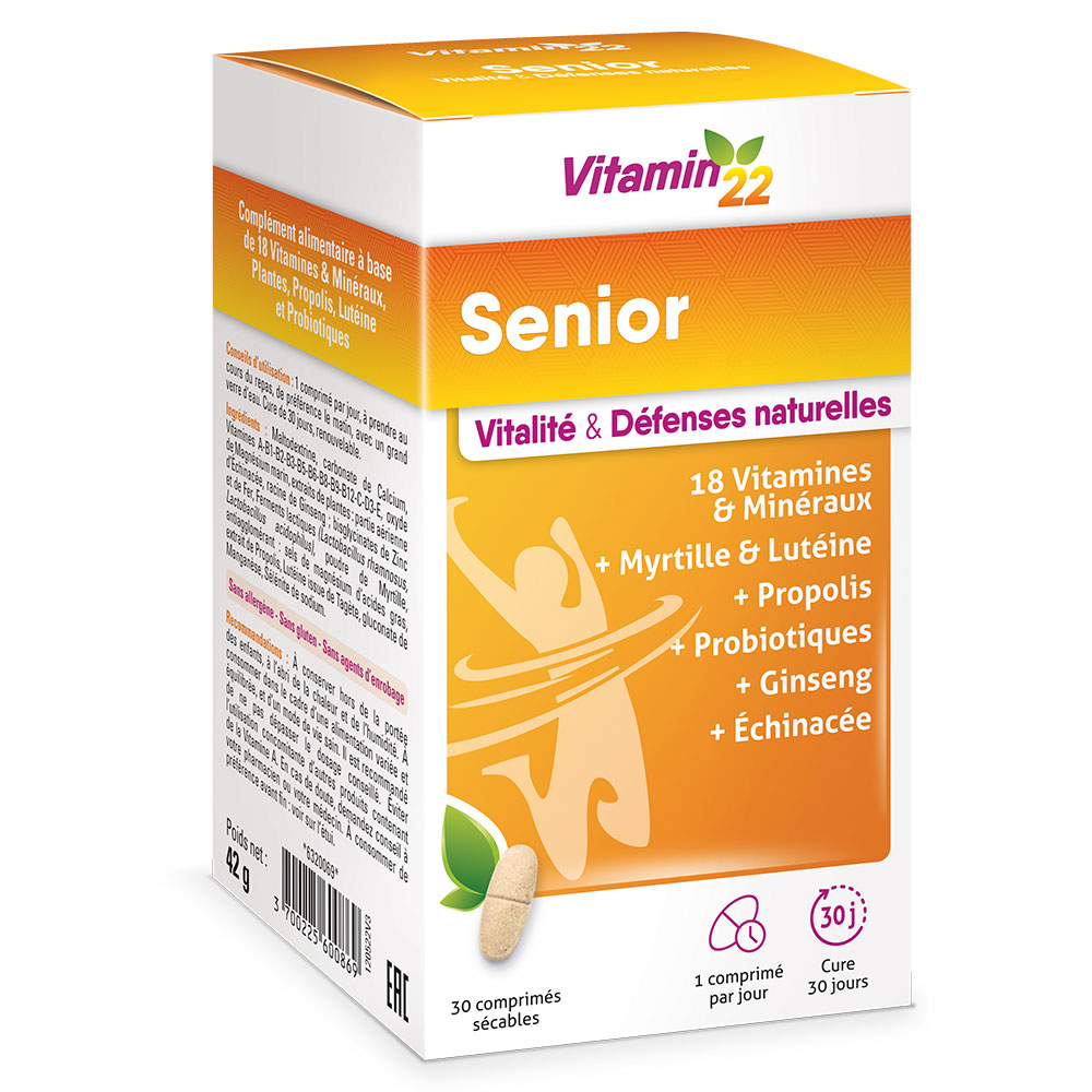 Vitamin'22 Senior Vitality &amp; Natural defences 30 tablets