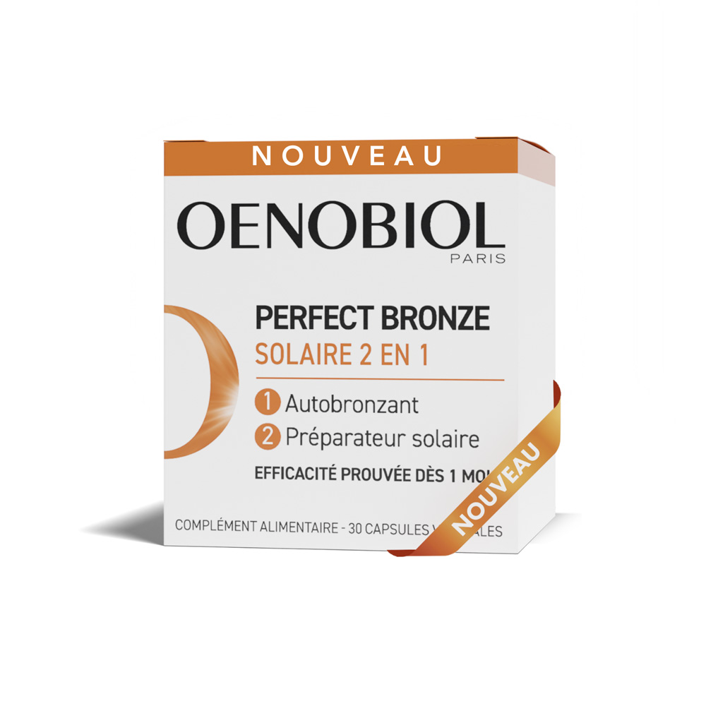 Oenobiol Perfect Bronze 2-in-1 sun care self-tan and sun prep 30 capsules