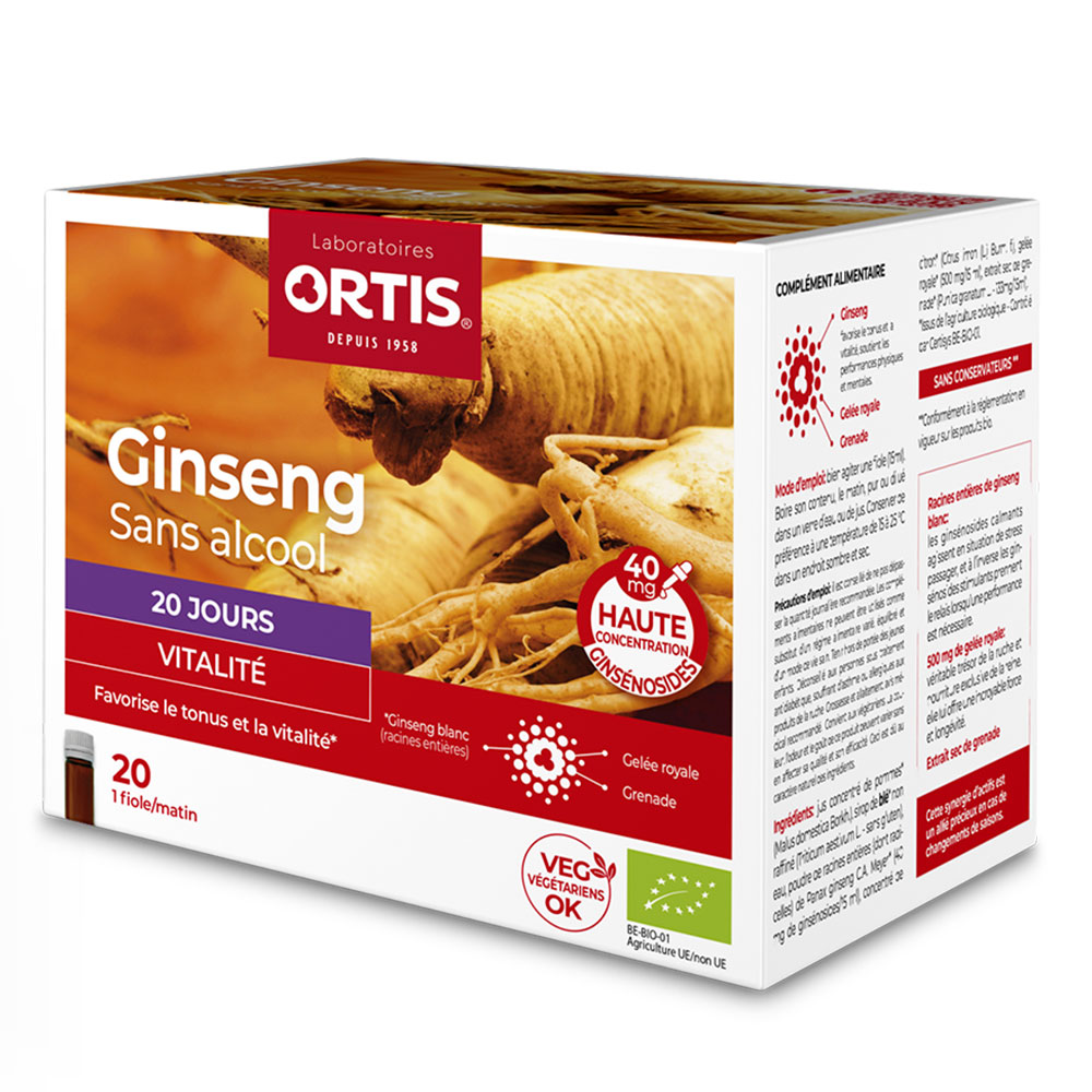 Ortis Organic Vitality Ginseng 20 shots x 15ml