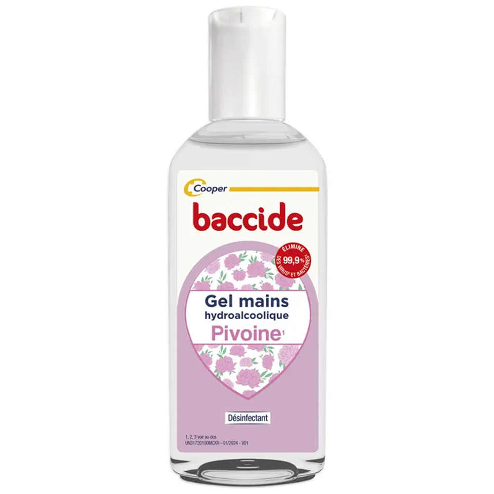 Baccide Gel Mains Désinfectant Hydroalcoolique Pivoine Peaux sensibles 30ml