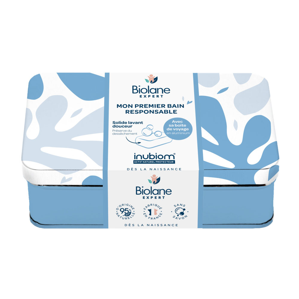 Biolane Expert Gentle Soap Free Washing Solide Organic Camelina Oil With metal box 75g