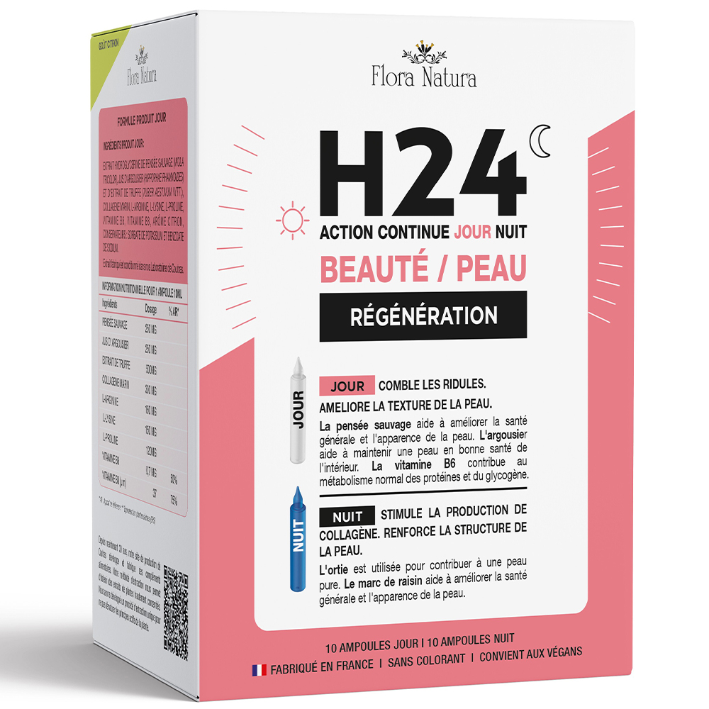 Flora Natura H24 Skin Beauty & Regeneration 10 Day & 10 Night Ampulas