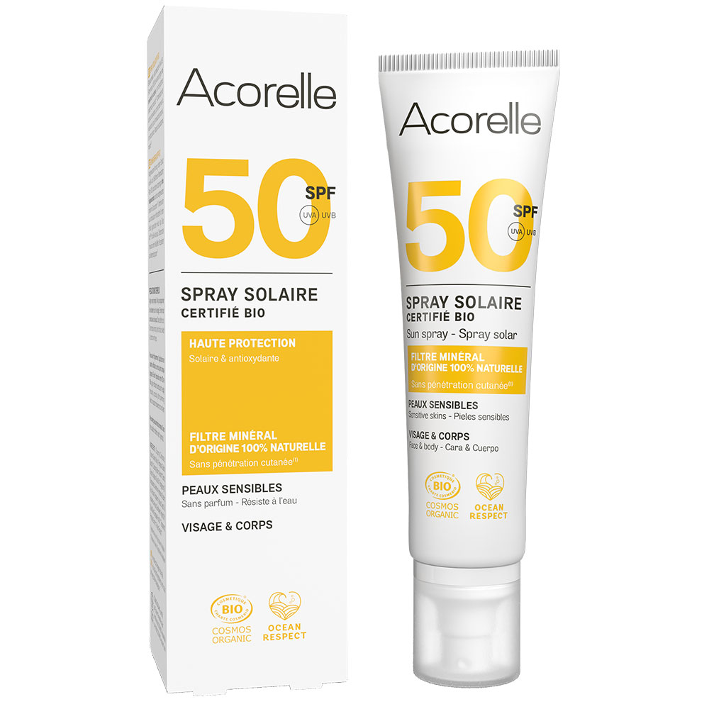 Acorelle Spray Solaire SPF50 Bio Certifié 100ml