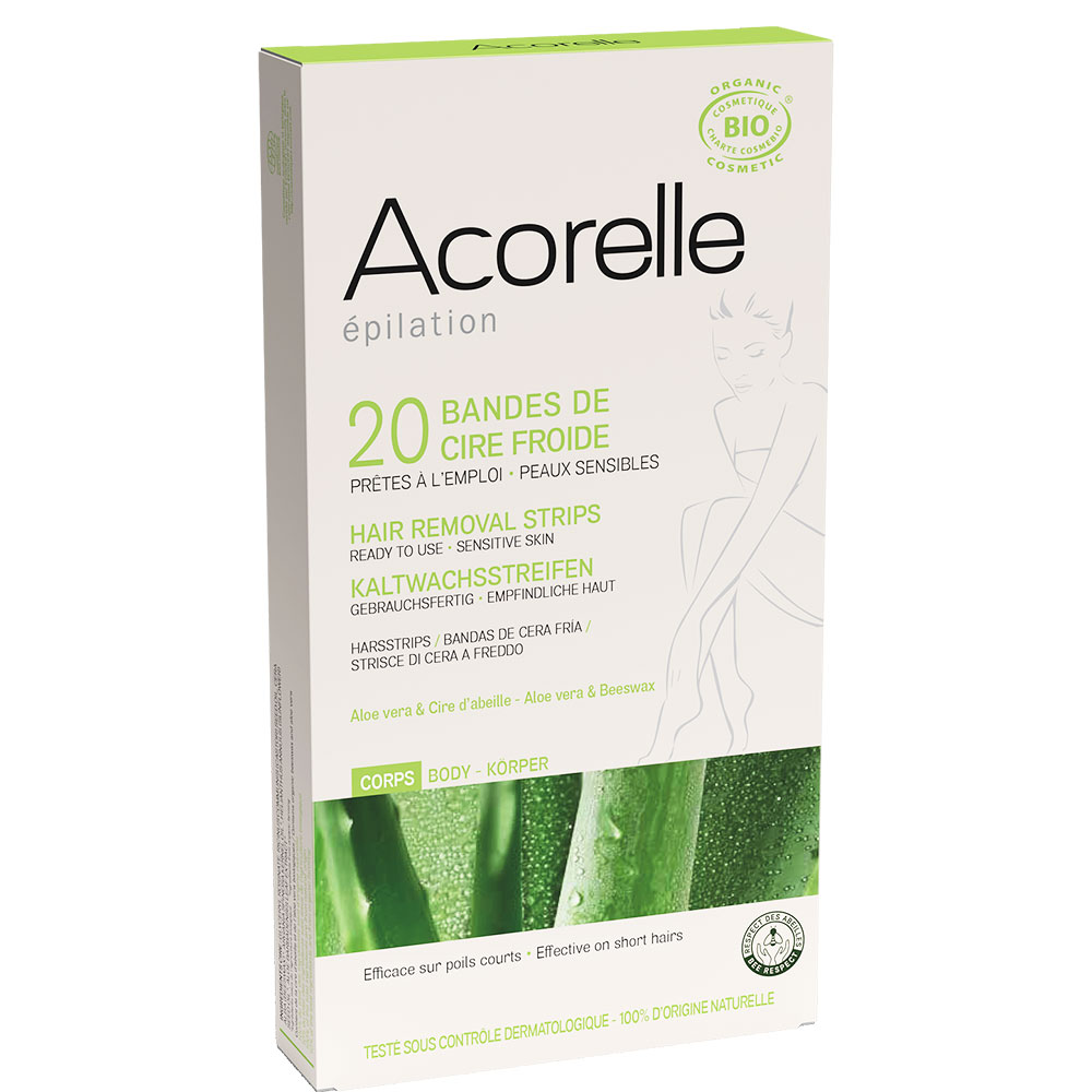 Acorelle Certified Organic Cold Wax Body Strips 20 units