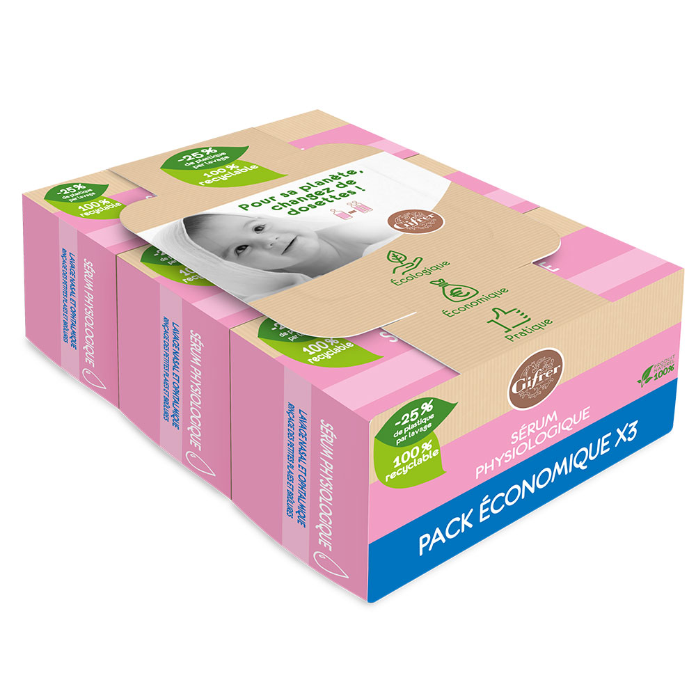 Gifrer Physiologica Physiological Serum Baby 3 Boites de 24x10ml