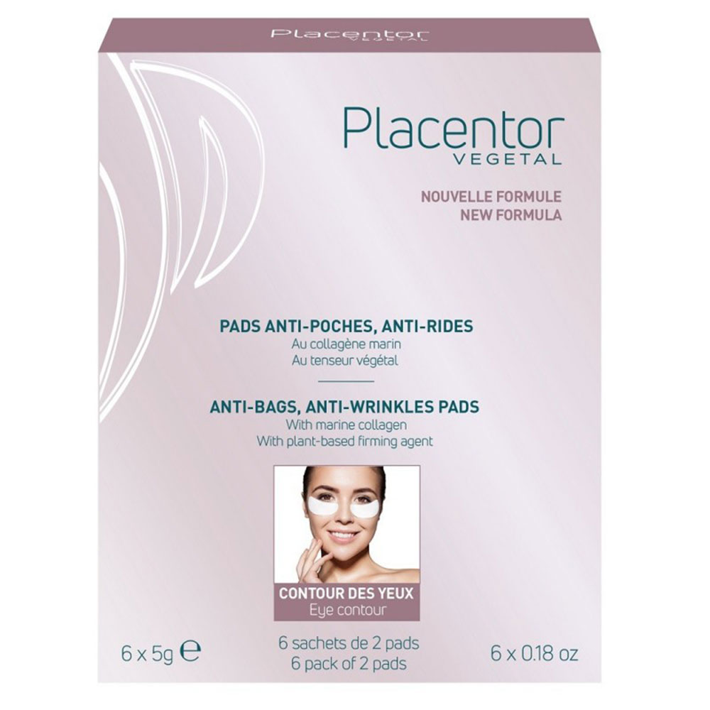 Placentor Végétal Pads For Wrinkles And Puffiness Au Collagène Marin 6 Sachets de 2 Pads