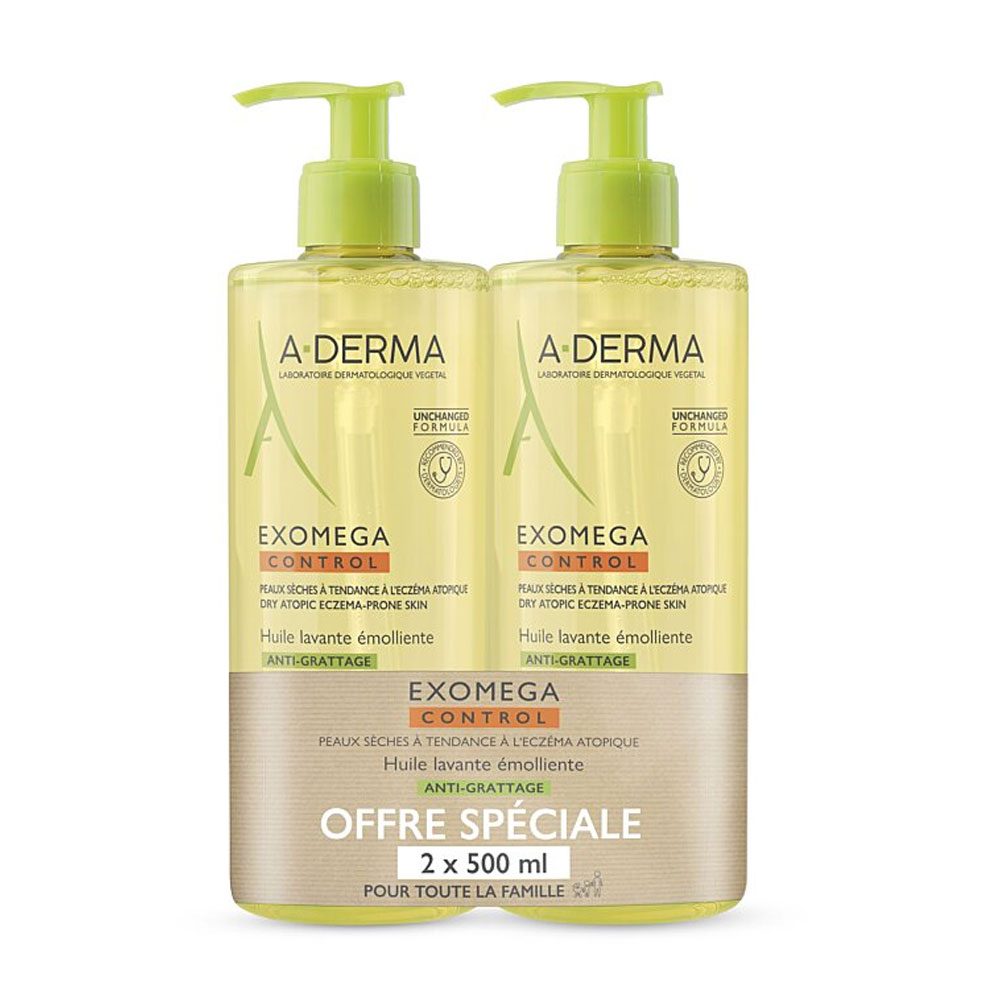 A-Derma Exomega Control Soothing cleansing oil for itchy skin 2 x 500 ml