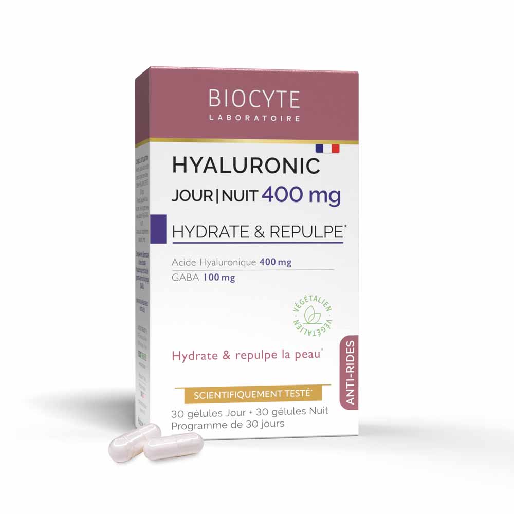 Biocyte Anti-wrinkle Hyaluronic 400 mg Moisturises and plumps x 30 day capsules + 30 Night capsules