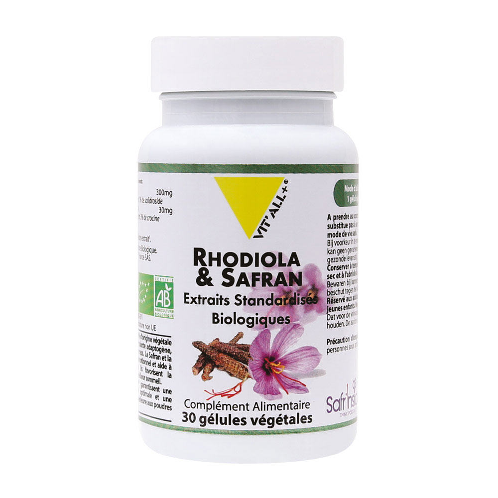 Vit'All+ Organic Rhodiola &amp; Saffron 30 vegetarian capsules