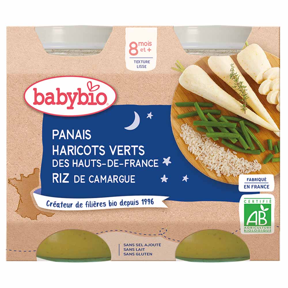 Babybio Bonne nuit Mes 1ers Morceaux Fondants Bio from 8 months 2x200g