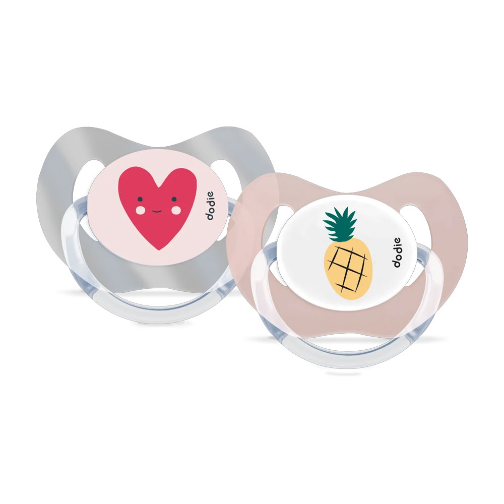 Dodie Girly Physiological Silicone Soothers 6 Months and Plus x2