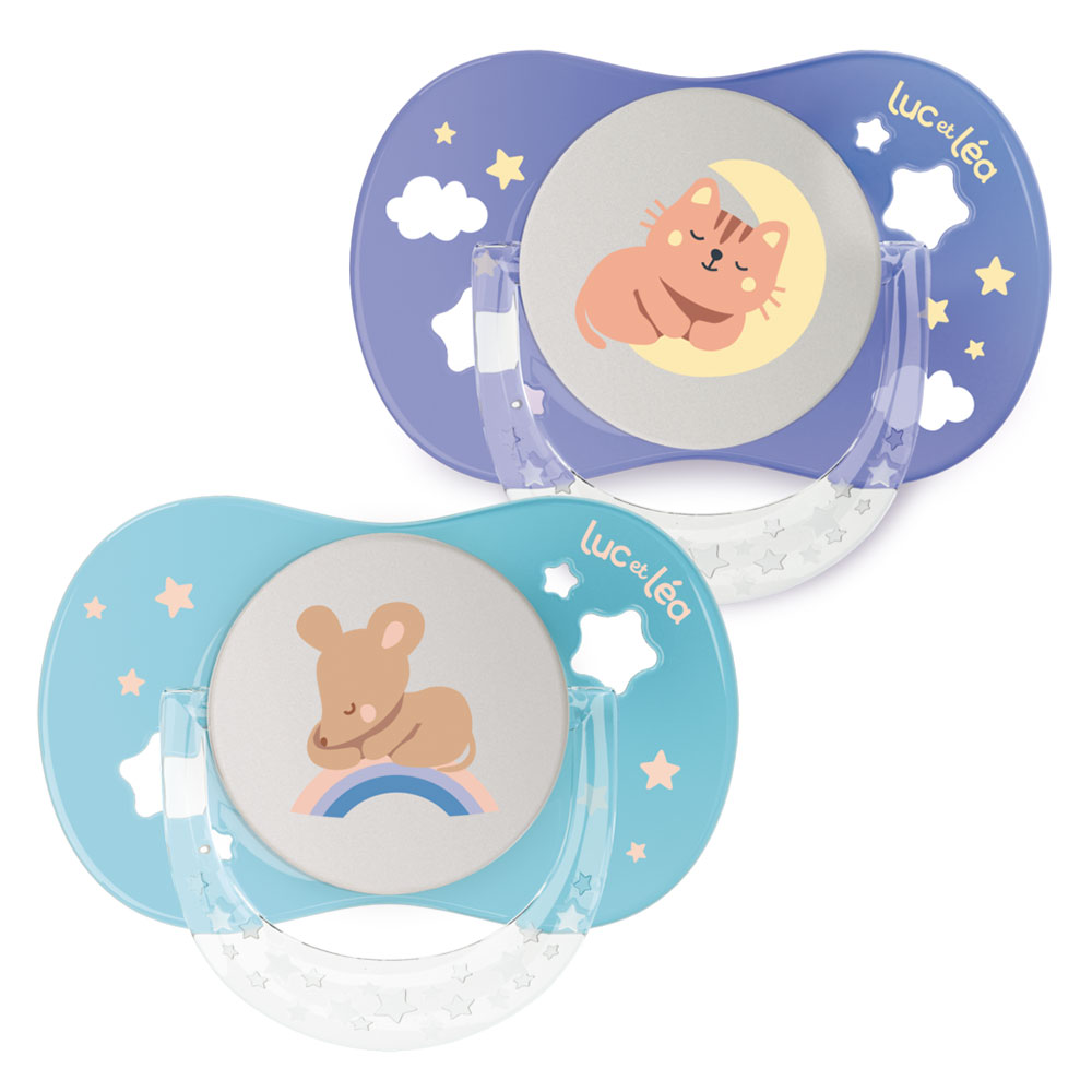 Luc Et Lea Essentiel Anatomical Day and Night Phosphorescent Pacifier 6 to 18 months x2