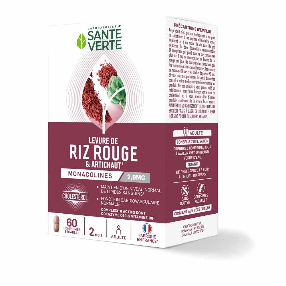 Sante Verte Red yeast rice & artichoke 60 tablets