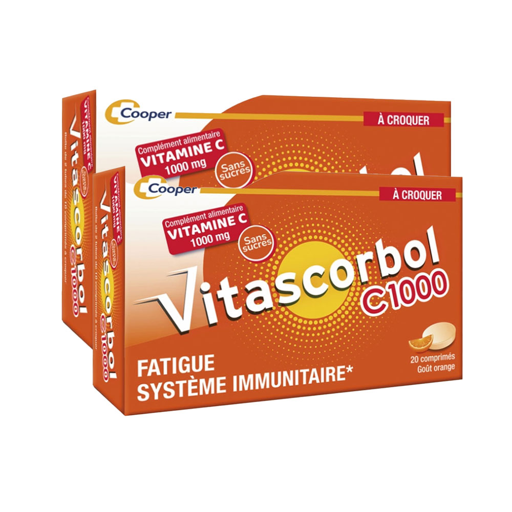 Vitascorbol Vitamins C1000 Orange flavour 2x20 effervescent