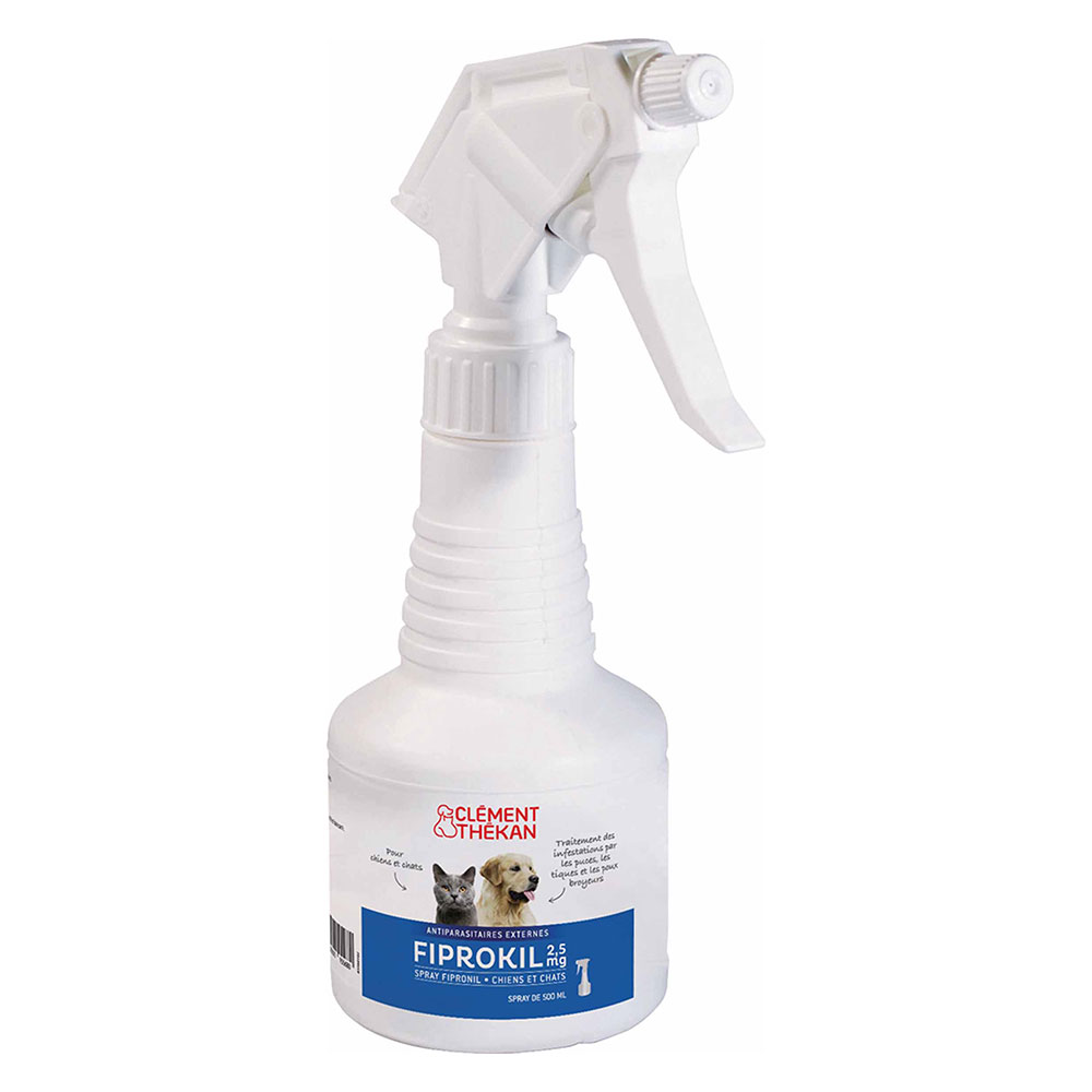 Clement-Thekan Fiprokil Clement Thekan Flea &amp; Tick Spray for Dogs &amp; Cats 500ml Dogs and Cats 500ml