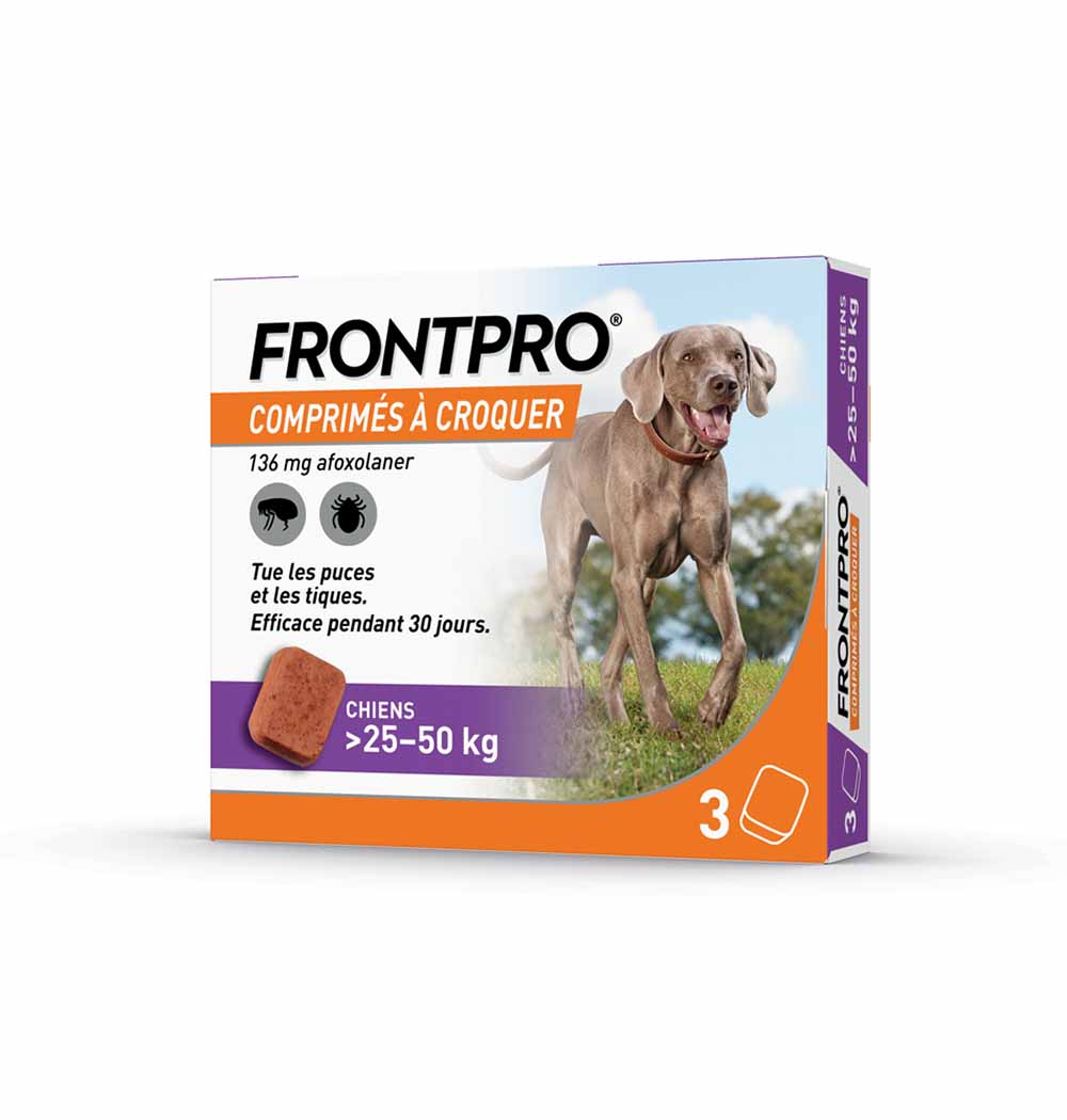 Frontline Frontpro Frontpro antiparasitic very large dog 25-50kg Fleas and ticks x3 tablets