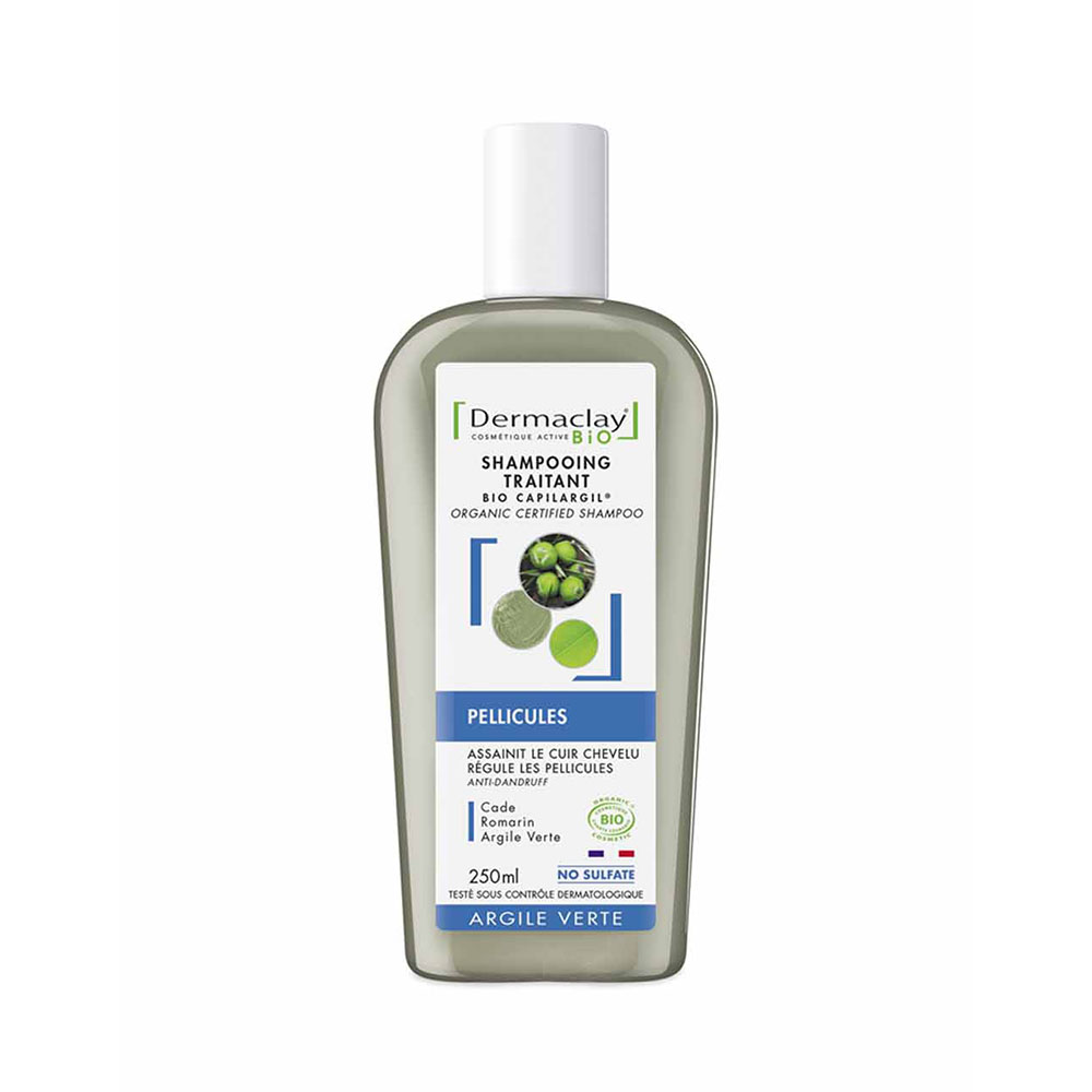 Dermaclay Bio Anti Dandruff Shampoo Anti pelliculaire Argile Verte 250ml